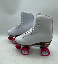 Load image into Gallery viewer, Chicago Womens White Pink Classic Lace-Up Quad Roller Skates Size 8
