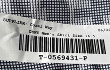Load image into Gallery viewer, DKNY Mens Gray Printed Long Sleeve Collared Dress Shirt Size 16.5 32/33
