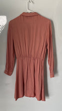 Load image into Gallery viewer, Zara Womens Pink Long Sleeve Button Front Collared Shirt Dress Size Small
