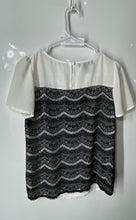 Load image into Gallery viewer, INC International Concepts Womens White Black Lace Overlay Blouse Top Size 8
