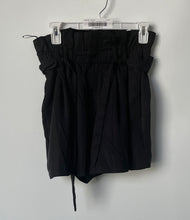 Load image into Gallery viewer, Zara Womens Black High Rise Belted Pull-On Paperbag Shorts Size Small
