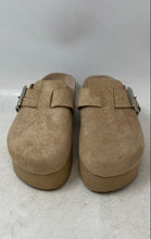 Load image into Gallery viewer, Madden NYC Womens Beige Suede Slip-On Platform Clog Sandals Size 6
