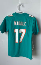Load image into Gallery viewer, Nike Youth Green Orange White NFL Miami Dolphins Jaylen Waddle #17 Jersey Size M
