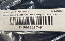 Load image into Gallery viewer, Perry Ellis Portfolio Mens Navy Blue Slash Pockets Belt Loops Dress Pants 30X30
