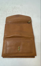 Load image into Gallery viewer, Fossil Womens Brown Pebbled Leather Credit Card Slots Snap Trifold Clutch Wallet
