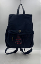 Load image into Gallery viewer, Authentic Tory Burch Womens Blue Inner Pocket Adjustable Strap Backpack Stained
