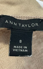 Load image into Gallery viewer, Ann Taylor Womens Beige White Printed Sleeveless Back Zip Mini Dress Size 8
