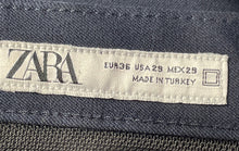 Load image into Gallery viewer, Zara Womens Blue Flat Front Pockets Regular Fit Straight Leg Trouser Pants Sz 29
