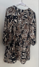Load image into Gallery viewer, Alfani Womens Black Brown Animal Print 3/4 Sleeve Tunic Top Size 14
