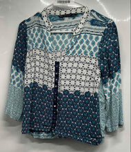 Load image into Gallery viewer, Zara Basic Womens Multicolor Floral Long Sleeve Split Neck Blouse Top Size XS

