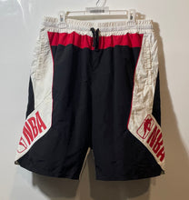 Load image into Gallery viewer, NBA Mens Red Black And White Drawstring Waist Sports Basketball Shorts Size L
