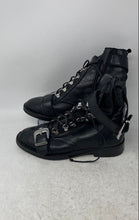Load image into Gallery viewer, Schutz Womens Black Leather Adjustable Strap Lace-Up Ankle Motorcycle Boots 5 B

