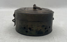 Load image into Gallery viewer, Brass-Tone Locking Latch Carry Handle Round Shape Incense Cricket Box
