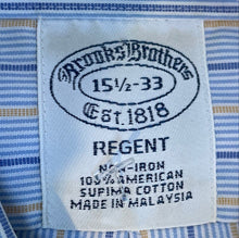 Load image into Gallery viewer, Brooks Brothers Mens Multicolor Striped Cotton Regent Fit Dress Shirt Sz 15.5-33
