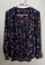 Load image into Gallery viewer, Express Womens Multicolor Floral Long Sleeve Tie Neck Blouse Top Size S
