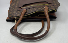 Load image into Gallery viewer, Adrienne Vittadini Womens Brown Inner Pockets Double Handle Shoulder Bag

