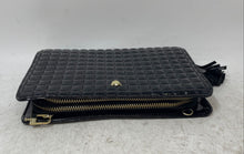 Load image into Gallery viewer, Gianni Bini Womens Black Faux Patent Leather Quilted Tassel Zip-Around Wallet
