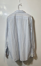 Load image into Gallery viewer, Banana Republic Mens White Striped Cotton Fitted Long Sleeve Dress Shirt Size L
