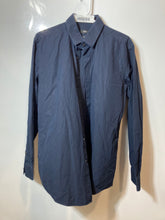 Load image into Gallery viewer, Hugo Boss Mens Blue Cotton Long Sleeve Slim Fit Easy Iron Dress Shirt Size 16

