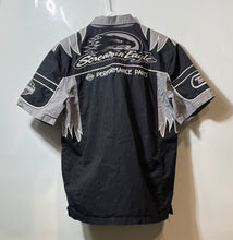 Load image into Gallery viewer, Harley-Davidson Mens Black Gray Screamin Eagle Racing Button-Up Shirt Size Small
