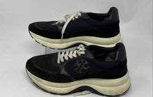 Load image into Gallery viewer, Authentic Tory Burch Womens Black Low Top Lace-Up Sneaker Shoes Sz 8.5M Damaged

