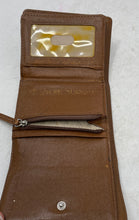 Load image into Gallery viewer, Michael Kors Womens Brown Embossed Leather ID Card Holder Trifold Wallet
