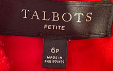 Load image into Gallery viewer, Talbots Womens Red Tweed Long Sleeve Notch Lapel Two-Button Blazer Size 6P
