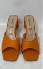 Load image into Gallery viewer, Fiorini Womens Orange Open Toe Block Heel Slip-On Mule Sandals Size 9
