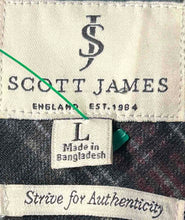 Load image into Gallery viewer, Scott James Mens Black Plaid Long Sleeve Collared Button-Up Shirt Size Large
