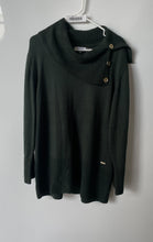 Load image into Gallery viewer, Calvin Klein Womens Green Long Sleeve Fold Over Cowl Neck Tunic Sweater Size XL
