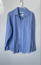 Load image into Gallery viewer, Calvin Klein Mens Blue Cotton Long Sleeve Collared Pockets Button-Up Shirt Sz L
