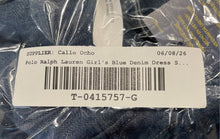 Load image into Gallery viewer, Authentic Polo Ralph Lauren Girls Blue Denim Belted Shirt Dress Size 8

