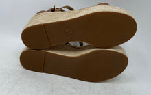 Load image into Gallery viewer, Michael Kors Womens Brown Leather Wedge Espadrille Sandals Size 8.5M
