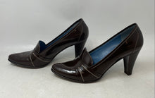 Load image into Gallery viewer, Biala Womens Brown Leather Slip-On Almond Toe Block Pump Heels Size 9M
