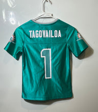Load image into Gallery viewer, NFL Girls Aqua Miami Dolphins Tua Tagovailoa #1 Football Jersey Size M 7/8
