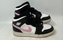 Load image into Gallery viewer, Nike Kids Air Jordan 1 Mid White Pink Black Lace-Up Sneaker Shoes Size 6.5Y
