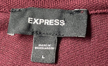 Load image into Gallery viewer, Express Mens Burgundy Spread Collar Short Sleeve Polo Shirt Size Large
