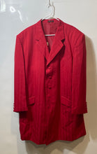 Load image into Gallery viewer, Luighi Balini Mens Red Striped Single-Breasted Five-Button Suit Jacket Size 48R
