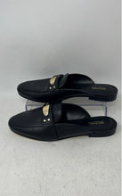 Load image into Gallery viewer, Michael Kors Womens MK Plate Black Leather Studded Slip-On Mule Flats Size 6M
