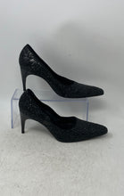 Load image into Gallery viewer, F By Fortuna Valentino Womens Black Glitter Stiletto Pump Heels Size EUR 37.5
