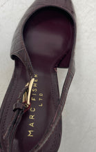 Load image into Gallery viewer, Marc Fisher LTD Womens Dorie Burgundy Leather Buckle Slingback Heels Size 8M
