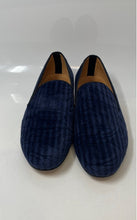 Load image into Gallery viewer, Hi &amp; Haan Mens Blue Striped Round Toe Slip-On Loafer Shoes Size 7
