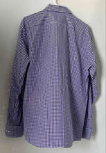 Load image into Gallery viewer, Hugo Boss Mens Purple Gingham Cotton Long Sleeve Sharp Fit Dress Shirt Size 16.5
