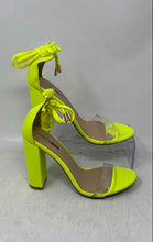 Load image into Gallery viewer, Fashion Nova Womens Lose It All Yellow Leather Ankle Strap Heels Size 8 1/2
