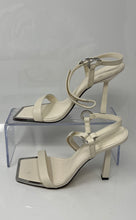 Load image into Gallery viewer, DKNY Womens Rance K1300867 White Leather Stiletto Ankle Strap Sandals Size 6.5M
