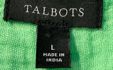 Load image into Gallery viewer, Talbots Womens Green Airy Gauze 3/4 Tie-Sleeve Button Front Blouse Top Size L
