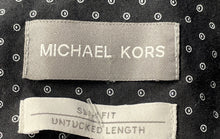 Load image into Gallery viewer, Michael Kors Mens Black Printed Slim Fit Long Sleeve Dress Shirt Size 15 32/33
