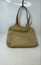 Load image into Gallery viewer, Michael Kors Womens Beige Brown Signature Print Double Handle Lined Shoulder Bag
