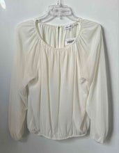 Load image into Gallery viewer, Calvin Klein Womens White Long Sleeve Collarless Back Button Blouse Top Size M
