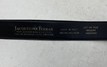 Load image into Gallery viewer, Jacqueline Ferrar Mens Black Split Leather Adjustable Buckle Dress Belt Size M

